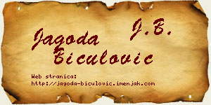 Jagoda Biculović vizit kartica